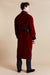 Astor Luxury Burgundy Cotton Long Velvet Smoking Jacket - Model Back | Bown of London